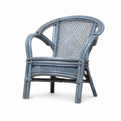 Silla niño mimbre celeste